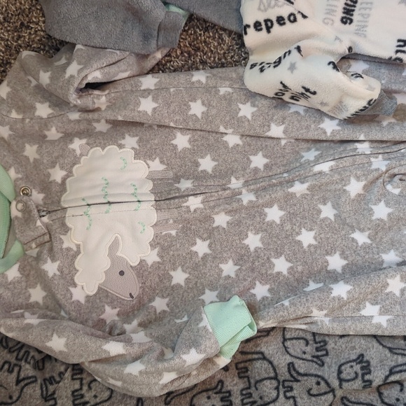 Baby Cozy Bundle Fleece Footies & Bear Ear Onesies W/Hoods 3-6 Mo Mixed 8 pc Lot - Picture 5 of 13